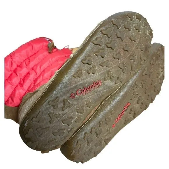 Columbia Minx Moccasin Omni Heat Waterproof 200 gram Winter Snow Boots Sz 10 Tan