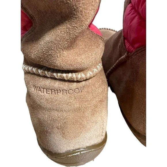 Columbia Minx Moccasin Omni Heat Waterproof 200 gram Winter Snow Boots Sz 10 Tan