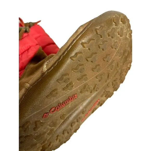 Columbia Minx Moccasin Omni Heat Waterproof 200 gram Winter Snow Boots Sz 10 Tan