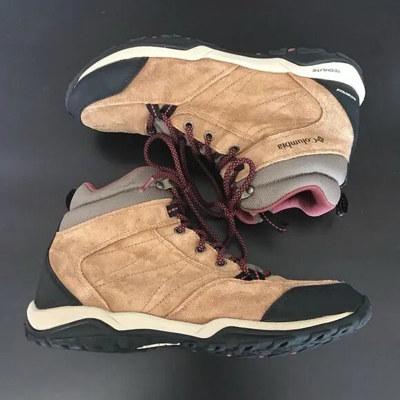 Columbia Mount Carmel Tan Suede Waterproof Lace Up Hiking Ankle Boots Women’s 10