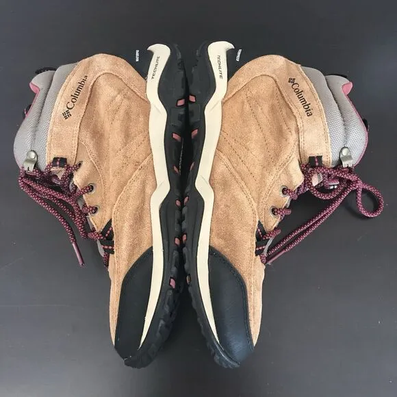 Columbia Mount Carmel Tan Suede Waterproof Lace Up Hiking Ankle Boots Women’s 10