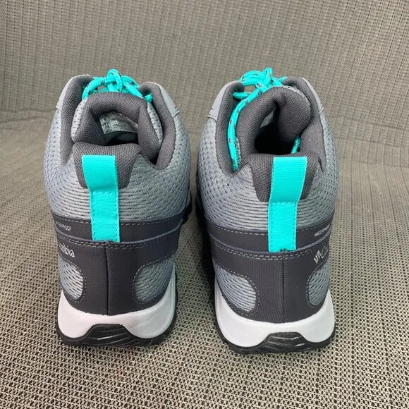 Columbia Womens Size 11W Gray &amp; Teal Mid Waterproof Hiking Boots