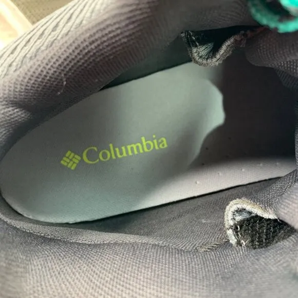 Columbia Womens Size 11W Gray &amp; Teal Mid Waterproof Hiking Boots