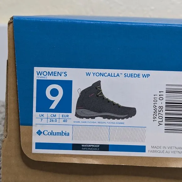 Columbia* Women's Yoncalla Suede Waterproof Mid Omni-Grip Hiking Boots~Size US 9