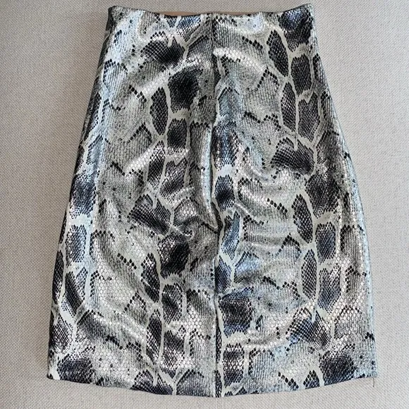 Commando Faux Leather Python Snake Print Mini Skirt Built in Spanx Shorts XS