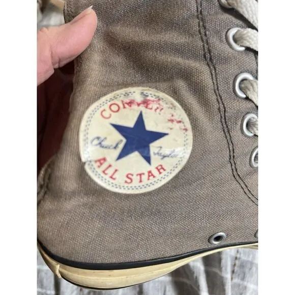 Converse HI All Star Chuck Taylor Gray Knee High Grunge Womens Sz 6.5 Distressed