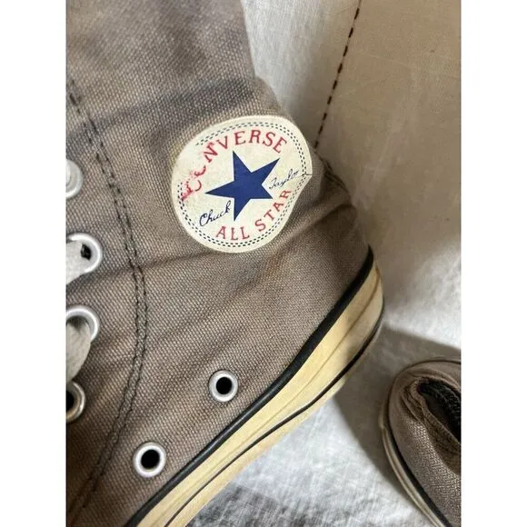Converse HI All Star Chuck Taylor Gray Knee High Grunge Womens Sz 6.5 Distressed