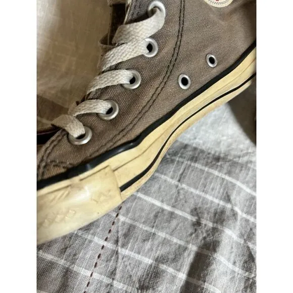 Converse HI All Star Chuck Taylor Gray Knee High Grunge Womens Sz 6.5 Distressed