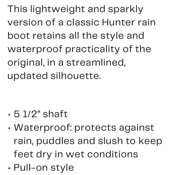 COPY - NEW Hunter Women’s Creamy White Short Rain Boots with Sparkle