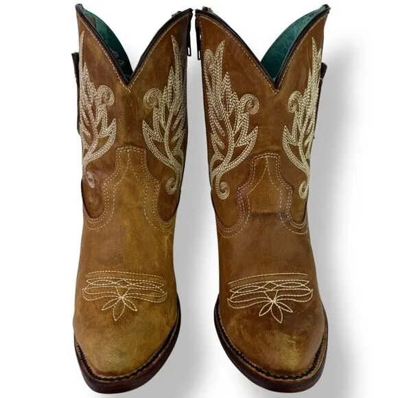 Corral Ankle Boots Booties Short Shortie Golden Brown Leather Western Rodeo 6.5