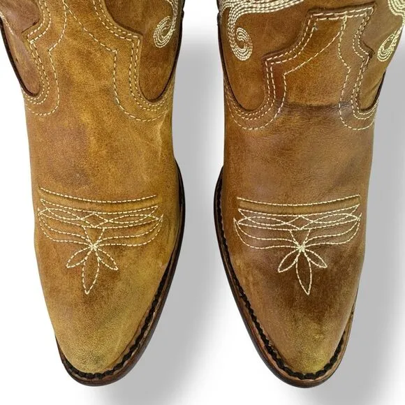 Corral Ankle Boots Booties Short Shortie Golden Brown Leather Western Rodeo 6.5