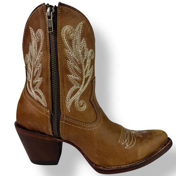 Corral Ankle Boots Booties Short Shortie Golden Brown Leather Western Rodeo 6.5