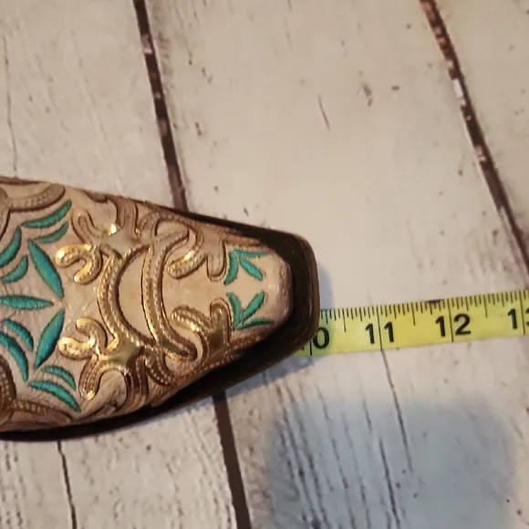 Corral Tan and Teal Embroidered Short Boots