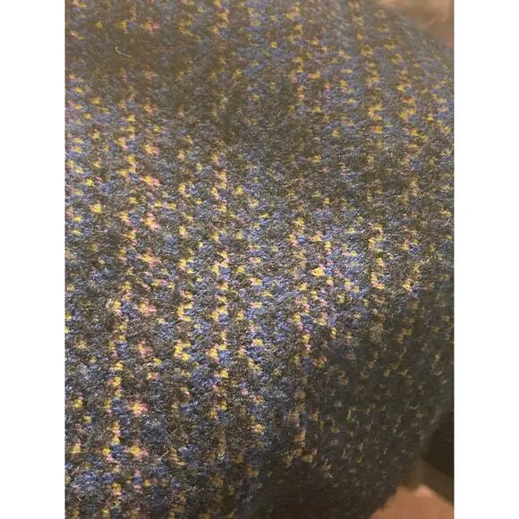 COS Cozy Oversized Blue &amp; Black Gold Print Wool Blend Sweater ~ Sz M ~ So Hygge
