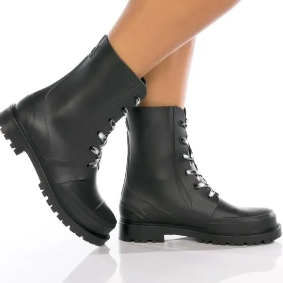 Cougar Madrid Waterproof Combat Rain Boot Black Matte