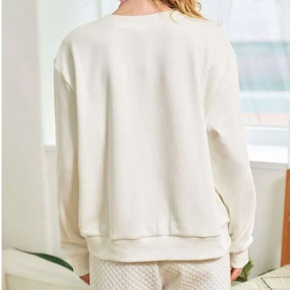 Cowgirl Rope Print With Sequin Boots Sweater