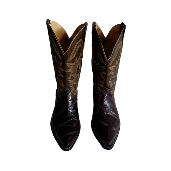 Coyote Joe Brown Leather Long Pointed Toe Cowboy Western Boots Women's Size 7