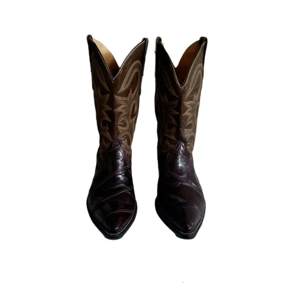 Coyote Joe Brown Leather Long Pointed Toe Cowboy Western Boots Women's Size 7