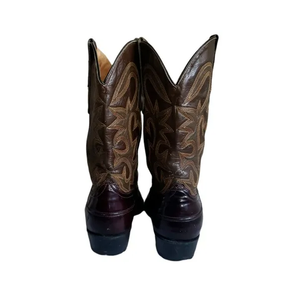 Coyote Joe Brown Leather Long Pointed Toe Cowboy Western Boots Women's Size 7