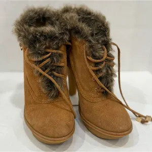 Cozy Brown Fur-Lined Ankle Boots