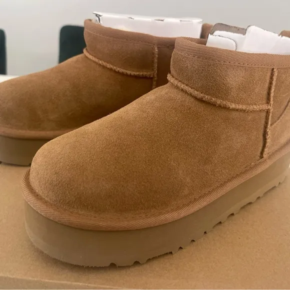 Cozy Brown Kids Boots UGG platform