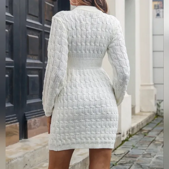 Cozy Cable-Knit Sweater Dress