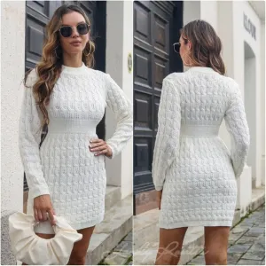 Cozy Cable-Knit Sweater Dress