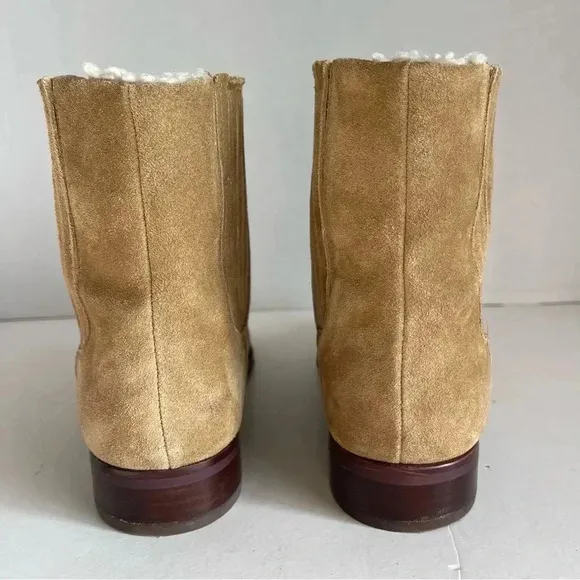 Crew sherpa lined chelsea suede boot 7.0