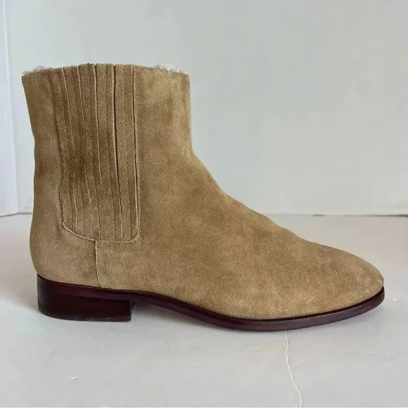 Crew sherpa lined chelsea suede boot 7.0