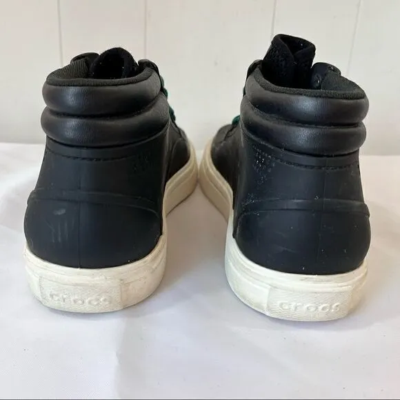 Crocs Sneakers Mens 9 Citilane Roka Chukka Boots High Top Black White Shoes