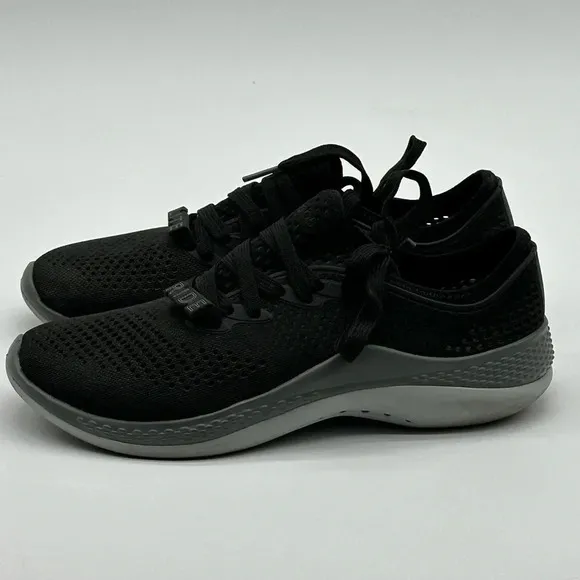 Crocs Women's Literide 360 Pacer Waterproof Sneakers Shoes Size 9 Black Grey