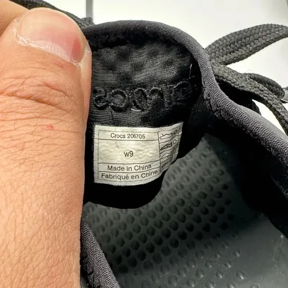 Crocs Women's Literide 360 Pacer Waterproof Sneakers Shoes Size 9 Black Grey
