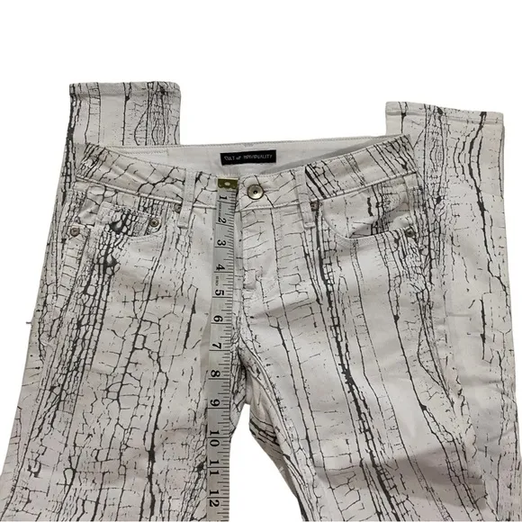 Cult of Individuality Zen Mid-Rise Women White Skinny Jeans Sz 24 NWT Crackle