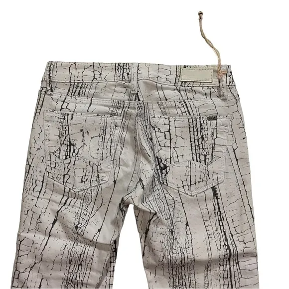 Cult of Individuality Zen Mid-Rise Women White Skinny Jeans Sz 24 NWT Crackle