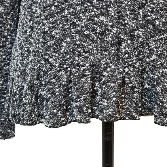 CYNTHIA ROWLEY Women's Regular Marbled Ruffle Sweater Cardigan Size Small Black