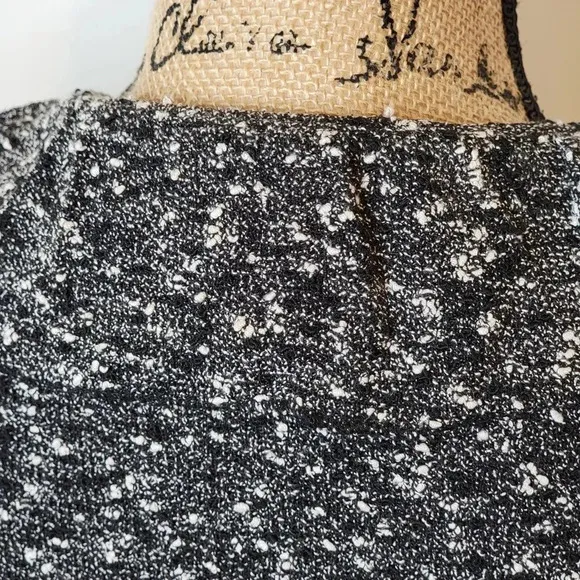 CYNTHIA ROWLEY Women's Regular Marbled Ruffle Sweater Cardigan Size Small Black