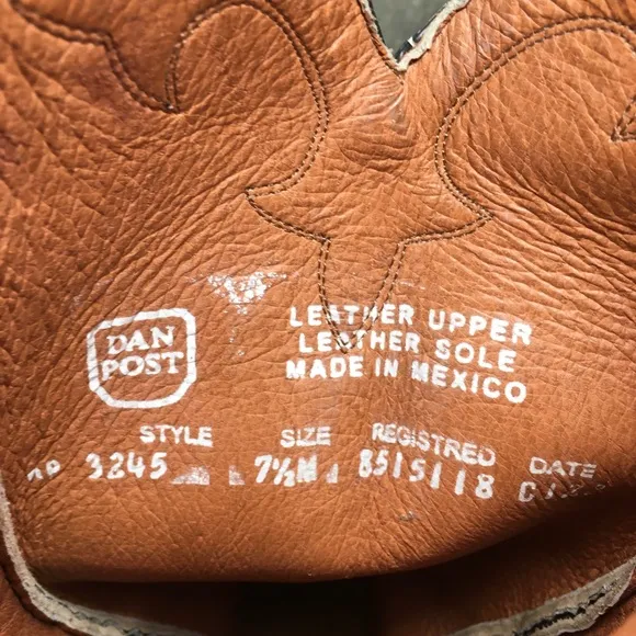 Dan Post DP3245 El Paso Collection Leather Cowboy Western Womens Boots Size 7.5