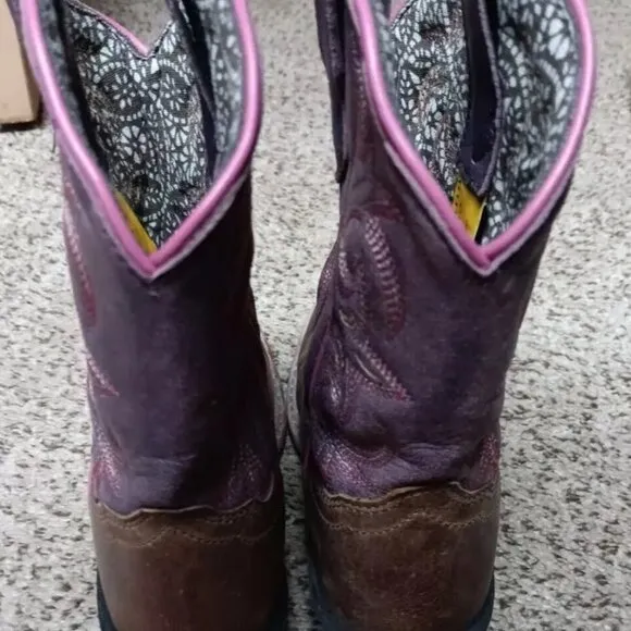 Dan Post Girls Purple Square Toe Majesty Western Cowboy Boots US 13D