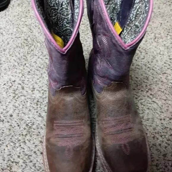 Dan Post Girls Purple Square Toe Majesty Western Cowboy Boots US 13D