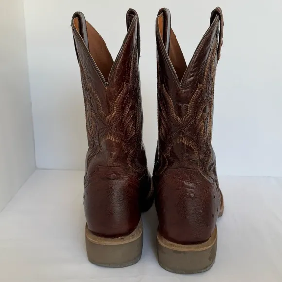 Dan Post Men's Tobacco Hand Quill Ostrich Broad Square Toe Cowboy Boots , 8.5 EW