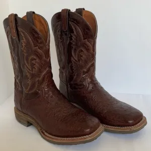 Dan Post Men's Tobacco Hand Quill Ostrich Broad Square Toe Cowboy Boots , 8.5 EW