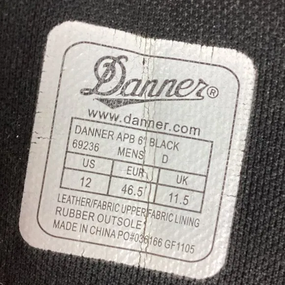 Danner APB 6&quot; Black Combat gore Tex boots 12