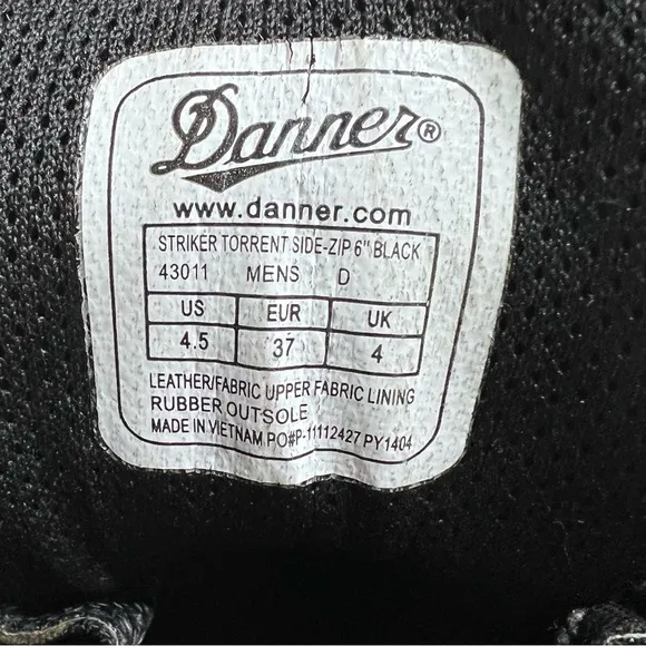 Danner Striker Torrent Gortex 6” Leather Side zip boots size 4.5