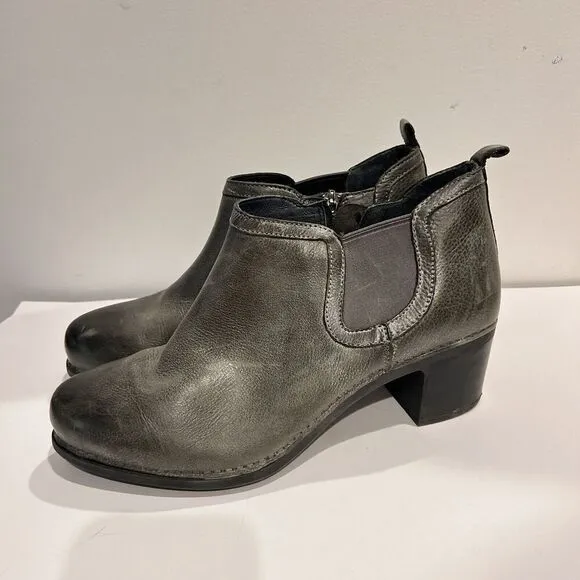 Dansko Harlene Ankle Boots Waxy Burnished Gray Booties EU 41 US 10.5-11 Classic