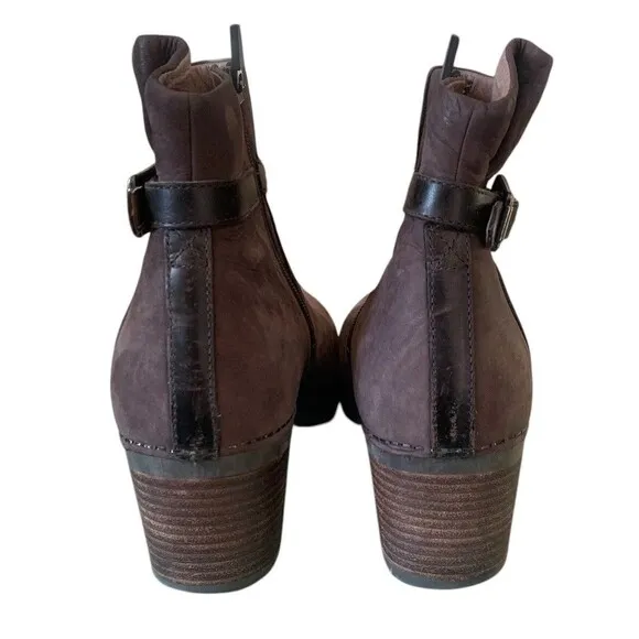 Dansko Hartley Zip Ankle Boot EUR 40 Womens Size 9-9.5 Chocolate Nubuck Leather