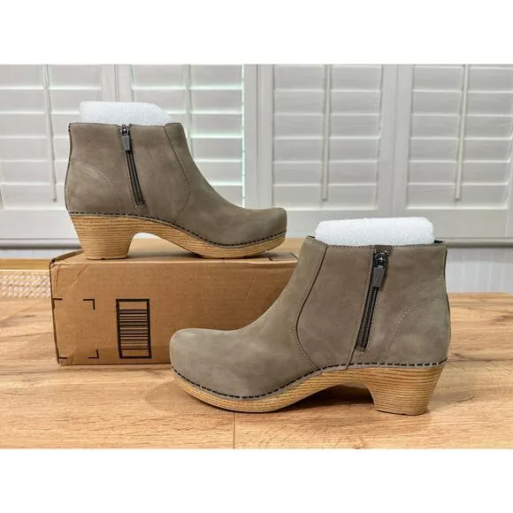 Dansko Maria Taupe Milled Nubuck Boot Size 10.5/11 US 41 EU NWOB Arch Support