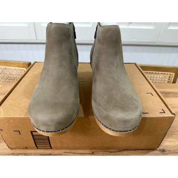 Dansko Maria Taupe Milled Nubuck Boot Size 10.5/11 US 41 EU NWOB Arch Support