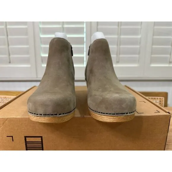 Dansko Maria Taupe Milled Nubuck Boot Size 10.5/11 US 41 EU NWOB Arch Support