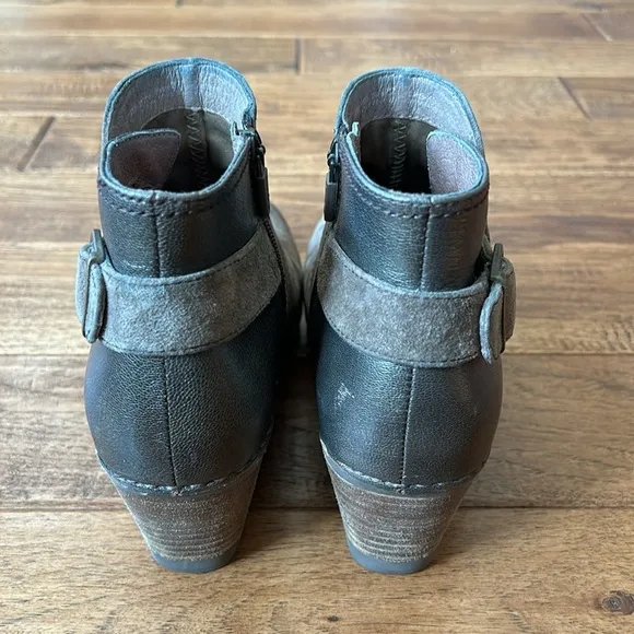 Dansko Shirley Boot Ankle Booties Bronze Tan Suede Leather Wedge Heel Size 37