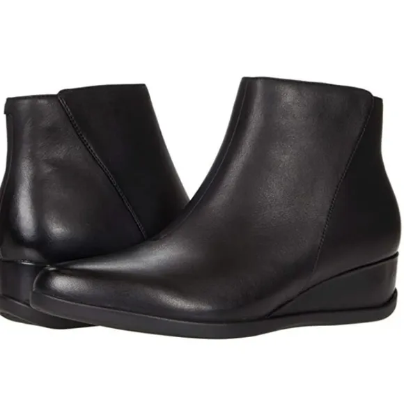 Dansko Wedge Leather Waterpoof Zipper Ankle Boots Size 6.5 EUR 37